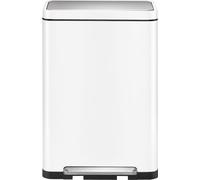EKO - X-Cube poubelle à pédale 45 litres - Acier Inox Polypropylène - Blanc, Inox mat