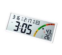 Ekoama Grande horloge murale numérique à piles avec écran LCD à grands chiffres, date, jour, température, décoration de bureau, montée