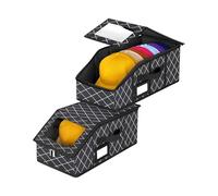 Ekoama Lot de 2 boîtes de rangement empilables de grande capacité avec fenêtre transparente pour chapeau organisé