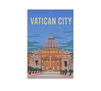 EKOAW Affiches de voyage vintage de la basilique Saint-Pierre du Vatican, paysage, art mural, impression sur toile, décoration de chambre familiale moderne, 40 x 50 cm