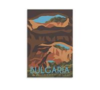 EKOAW Affiches de voyage vintage de la grotte de Devetashka en Bulgarie, paysage, art mural, impression sur toile, décoration moderne pour chambre à coucher, 40 x 50 cm