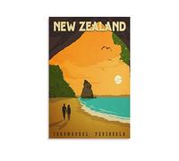 EKOAW Affiches de voyage vintage de la péninsule de Coromandel, Nouvelle-Zélande, coucher de soleil, art mural, impression sur toile, décoration de chambre familiale moderne, 50 x 60 cm