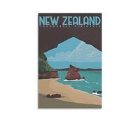EKOAW Affiches de voyage vintage de la péninsule de Coromandel, Nouvelle-Zélande, paysage, art mural, impression sur toile, décoration de chambre familiale moderne, 40 x 50 cm