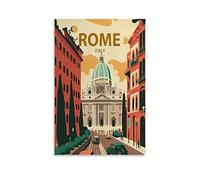 EKOAW Affiches de voyage vintage Rome Italie, paysage, art mural, impression sur toile, décoration de chambre familiale moderne, 40 x 50 cm