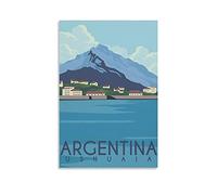 EKOAW Kit de peinture par numéros pour adultes débutants, Peinture par numéros du lac Ushuaia (Argentine) pour la décoration murale (20 x 30 cm)