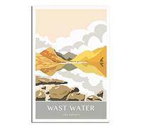 EKOAW Kits de peinture par numéros pour adultes débutants, Wast Water Lake District Cumbria Peinture par numéros pour adultes pour décoration murale de la maison 40x50cm