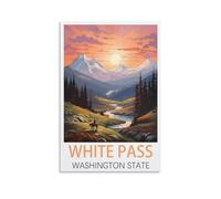 EKOAW Paint by Numbers White Pass, État de Washington kit de peinture à l'huile DIY peinte à la main pour enfants et débutants, cadeau de décoration intérieure 50x60cm