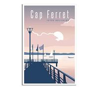 EKOAW Peinture par numéros pour adultes, Cap Ferret, France, Jetée, kit de peinture acrylique à faire soi-même, cadeaux de Noël pour décoration murale de la maison, 40 x 50 cm