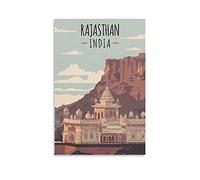 EKOAW Peinture par numéros pour adultes, Rajasthan, Inde. Peinture par numéros pour enfants et adultes débutants, kit de peinture sur toile à faire soi-même (30 x 40 cm).