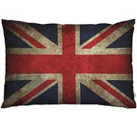EKOBLA Housse de coussin avec motif drapeau britannique vintage style rétro Union Jack britannique rustique Grunge Art Decor Taie d'oreiller pour canapé, lit, taille standard Queen size 50,8 x 76,2 cm