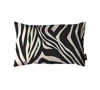 EKOBLA Housse de coussin rectangulaire en coton et lin à rayures zébrées noires et blanches - Motif animal abstrait - 30,5 x 50,8 cm