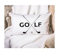 EKOBLA Housses de coussin rectangulaires rectangulaires de style ferme en coton et lin avec symbole du golf et des clubs de jeux sportifs amusants pour canapé, chaise, lit, 30,5 x 50,8 cm, blanc