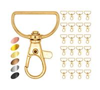 EkoDeko Lot de 25 mousquetons Porte Clef en Or Jaune pour macramé