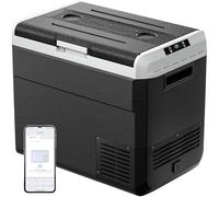 EKOJUCE Réfrigérateur électrique 12 V, 58 litres (55 l), contrôle d'application de la friteuse portable, réfrigérateur 12 V, réfrigérateur 15,6 °F, réfrigérateur de voiture avec panier