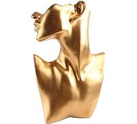 EKOKIM Présentoir à bijoux, organiseur de buste de boutique, support de boucles d'oreilles, support de mannequin pour pendentif, bijoux, colliers, bagues (doré L)