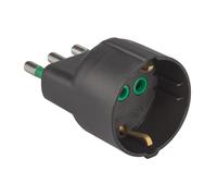 Ekon Adaptateur pour prise italo-allemande, 16A, fabriqué en Italie, noir