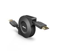Ekon Câble HDMI rétractable 1.4 mâle 1 mètre résolution Ultra HD connecteurs dorés, anti-plis, pour TV, projecteurs, ordinateur portable, PC, MacBook, PlayStation, Nintendo Switch