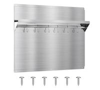 EKON Dosseret mural en acier inoxydable de 61 x 76,2 cm pour cuisine, facile à nettoyer et à installer, avec étagère de rangement intégrée et support de suspension