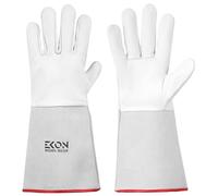 Ekon Tig Gants de soudage en cuir pleine fleur souple Gants de soudage TIG Gants de protection pour soudage, jardinage, barbecue, travail en métal (taille L, 1 paire)