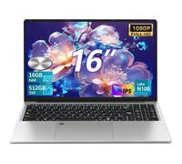 Ekonavi 16 inch laptop, 16 GB RAM 512 GB SSD Celeron N100 processor, FHD 1920 x 1200 laptop with USB 3.0, 6000 mAh (46.2 Wh), BT 5.0