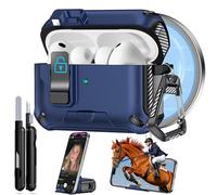 Ekoonpft Coque pour AirPods Pro 3 2025, verrouillage de sécurité et support de téléphone pour Apple AirPods Pro 3e génération avec porte-clés nettoyant pour homme et femme, compatible avec MagSafe