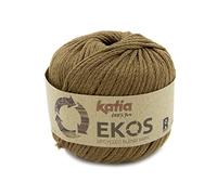 Ekos coton Katia 50 grammes 55 mètres pour tricoter avec des aiguilles de 5 à 5 ½ ou au crochet de 5 à 6. Couleur 117 Marron
