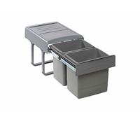 EKOTECH 90044162S MEGA Trieur de déchets avec 2 compartiments de 15 l / système de fermeture amortie