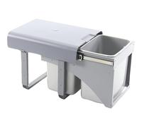 EKOTECH Ekko Front 40 Poubelle encastrable en plastique Gris 2 x 16 l