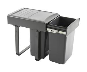 EKOTECH Mega 40 Poubelle encastrable en plastique Gris 2 x 20 l
