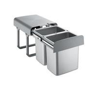 EKOTECH Poubelle encastrable 2 x 16 l - Gris - Largeur de l'armoire 40