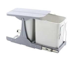 EKOTECH Poubelle encastrable Patty 30 - En plastique - Gris - 1 x 8/1 x 16 l