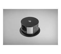 Ekotech Prise escamotable ET115 - Tour de prise avec fonction de charge QI USB-C & A et 3 prises Schuko 230 V, aluminium noir
