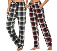 Ekouaer 2 Pièces Pyjama Femme - Pantalon de Nuit Confortable Imprimé pour L'Automne et L'Hiver