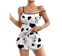 Ekouaer Ensemble de pyjama 2 pièces pour femme avec débardeur doux et short | Ensemble débardeur et short de détente pour un usage quotidien, la maison, une fête ou un rendez-vous galant