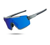EKOZACK Lunettes de soleil de cyclisme pour homme et femme - Pour conduite, pêche, VTT, baseball, protection UV - Nuances bleues miroir