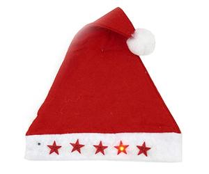 EKR Bonnet de Père Noël ou de Père Noël avec lumière