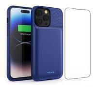 Ekrist Coque Batterie pour iPhone 14 Plus/14Pro Max/13 Pro Max, 8600mAh Chargeur Portable Batterie Externe Puissante Power Bank Coque Rechargeable pour iPhone 14 Plus/14Pro Max/13 Pro Max[6.7] (Blue)
