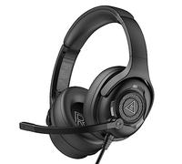 EKSA AirComfy Casque PC avec microphone, casque filaire avec câble jack 3,5 mm, pilote de 50 mm, son Surround Crystal Clear Surround, 263 g, ultra léger, supra-auriculaire, pour PC/PS4/PS5/Xbox/Switch