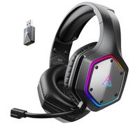 EKSA Casque Gaming Bluetooth, 2,4GHz Casque Gaming sans Fil pour PS5, Son Surround 7.1 Casque avec Micro Antibruit ENC et Lumières RGB, 100Hrs D'autonomie, Casque Gamer pour PC/PS4/PS5