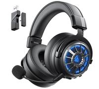 EKSA Casque Gaming sans Fil, E5000BT Casque Bluetooth 5.3, Casque Gamer 2,4 GHz Port USB-C et USB-A, Son Surround 7.1 Casque Micro Antibruit Amovible pour PC/PS4/ PS5,/Mac