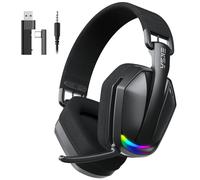 EKSA G19BT Casque Gaming sans Fil, Casque Bluetooth 5.4, 2,4GHz USB/Type-C & Câble 3,5mm, Compatible PC/PS4/PS5/Switch/Mobile, Casque Gamer à Basse Latence avec Micro Anti-Bruit