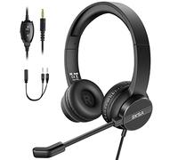 EKSA H12 Casque Micro PC avec Bouton de Muet, Contrôle du Volume, Idéal pour Réunion, Visioconférence, Télétravail, Bureau, Centre d'Appels, Skype, Zoom