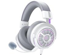EKSA StarEngine S Casque Gaming, Casque Gamer PS4, Casque Filaire avec Micro Détachable pour PC, PS4/PS5, Switch, Xbox One/Series X/S et Mobile avec Prise 3,5 mm, Blanc