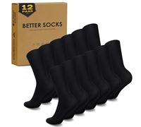 EKSHER Chaussette Femme 35-38 Chaussettes Noires Classiques Homme Coton Chaussettes et Articles de Bonneterie pour Hommes Chaussettes de sport Homme Chaussettes Hautes Homme de Travail (lot de 12)