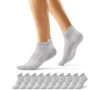 EKSHER Chaussettes Femme 39 42 Lot Soquettes Hommes 10 Paires Basses Coton Mini Socket Respirantes Sport Running Travail Randonnées Gris