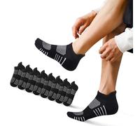 EKSHER Chaussettes Femme Homme 39-42 8 Paires Coton Noires Socquette Respirant Courtes Basses Running De Sport
