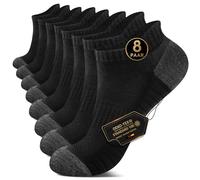 EKSHER Chaussettes Femmes 35-38 Chaussettes de Sport Homme Courte Socquettes Homme Respirant Chaussettes Basses Femme Antidérapant Lot de 8 Paires Pour Running, Travail, Noir