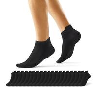 EKSHER Chaussettes Homme 39 42 Lot Soquette Femme 20 Paires Basses Coton Mini Socket Respirantes Sport Running Travail Randonnées Noir