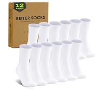 EKSHER Chaussettes Homme 43-46 Coton Classiques Blanches Femme Sport Travail (Lot de 12)