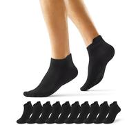 EKSHER Chaussettes Homme 47-50 Lot Soquette Femme 10 Paires Basses Coton Mini Socket Respirantes Sport Running Travail Randonnées Noir